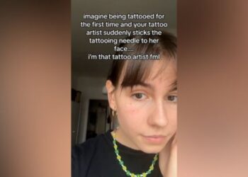 Artist Accidentally Tattoos Her Own Face During Drawing Mishap