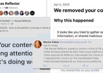 Facebook apologizes for initially blocking access to Kansas Reflector, but subsequently extends its crackdown to other news websites